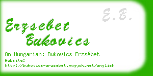 erzsebet bukovics business card